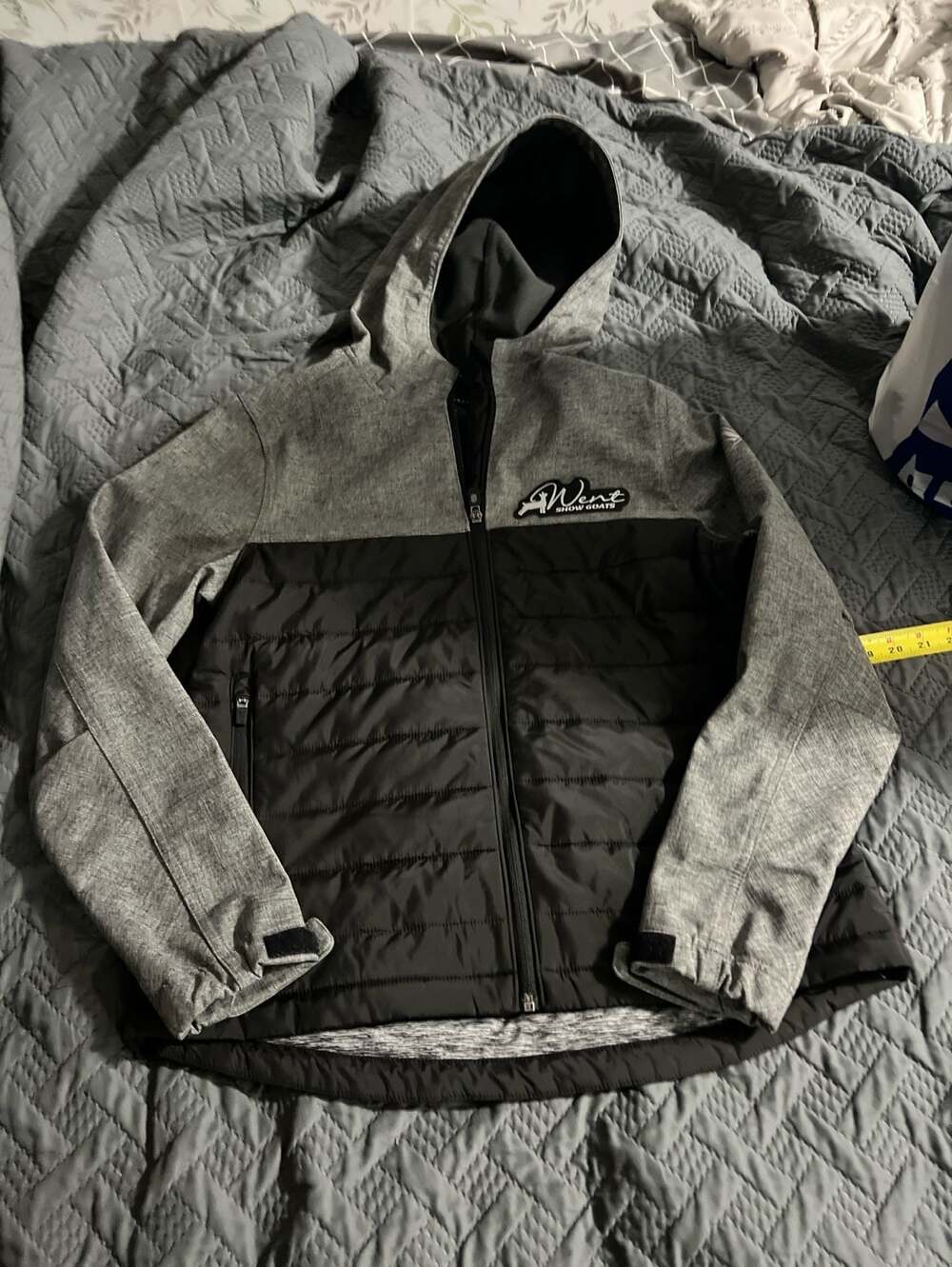 Dri Duck Women's Vista Soft Shell Puffer Jacket Hybrid Grey/Black Size S